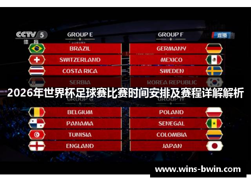 2026年世界杯足球赛比赛时间安排及赛程详解解析 2026年世界杯足球赛比赛时间安排及赛程详解解析